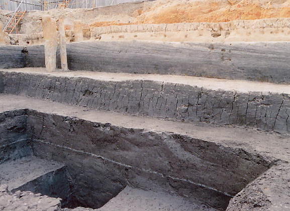 島根大学構内遺跡8次調査（諸田地区3）　北壁断面（南東から）