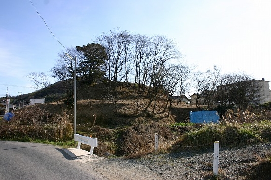 大庭鶏塚古墳（北西から、2004年1月12日撮影）