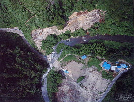 戸井谷尻・長老畑遺跡　調査状況俯瞰