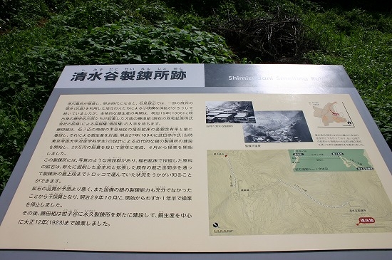 清水谷精錬所跡説明板（2004年8月15日撮影）