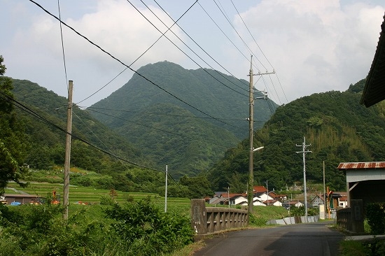 矢滝城跡遠景（2005年7月30日撮影）