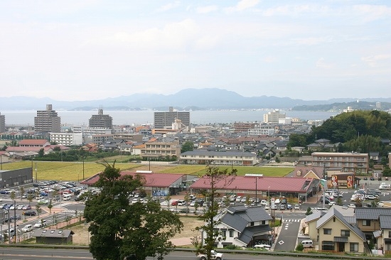 山頂から見た宍道湖（2005年9月10日撮影）