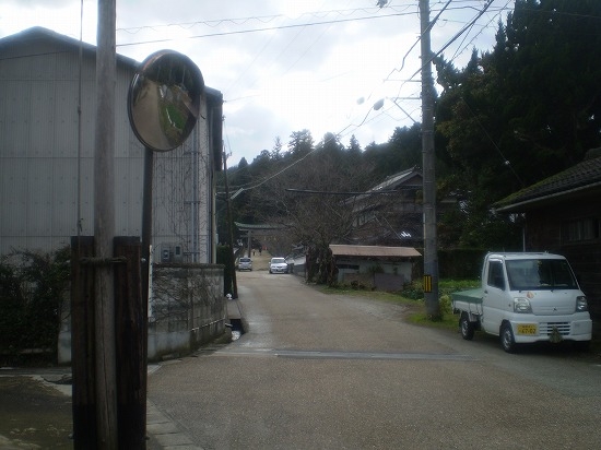 遺跡から見た神魂神社参道（2009.1.3）