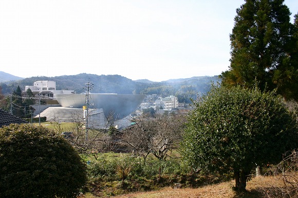 出雲玉作跡からの玉造温泉街の眺め（2004年1月18日撮影）